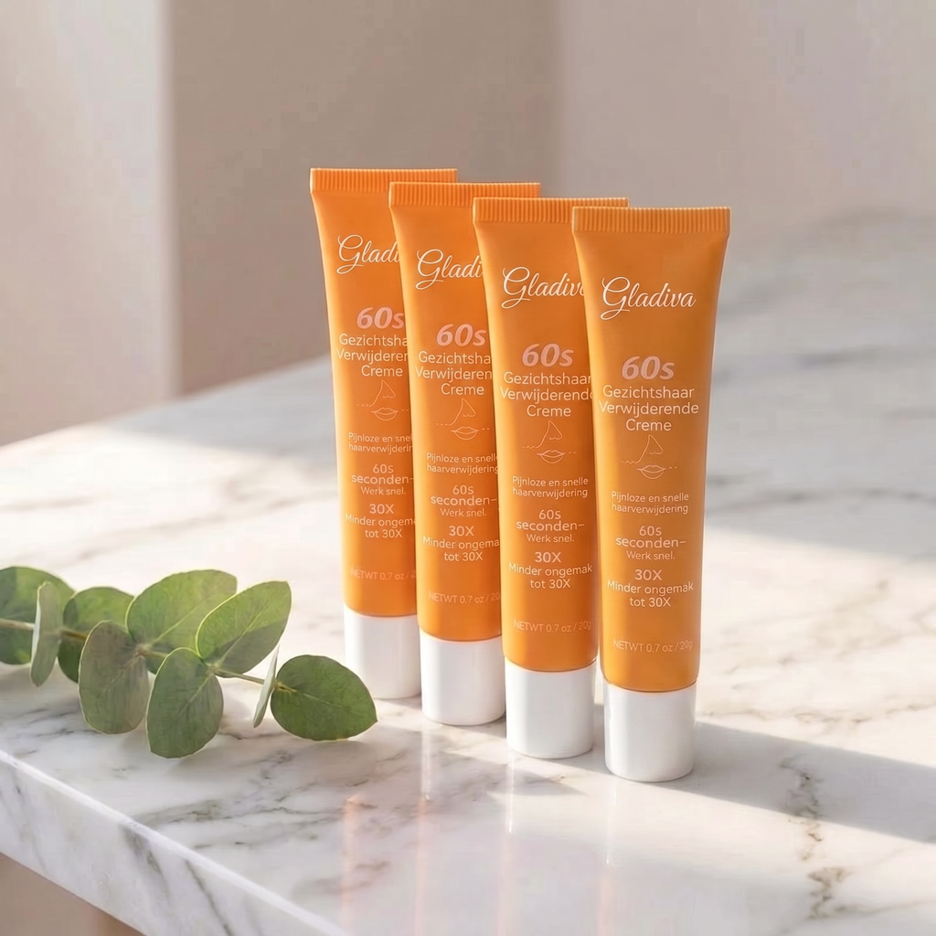 Gladiva gezichtshaar verwijderende creme - 4 tubes