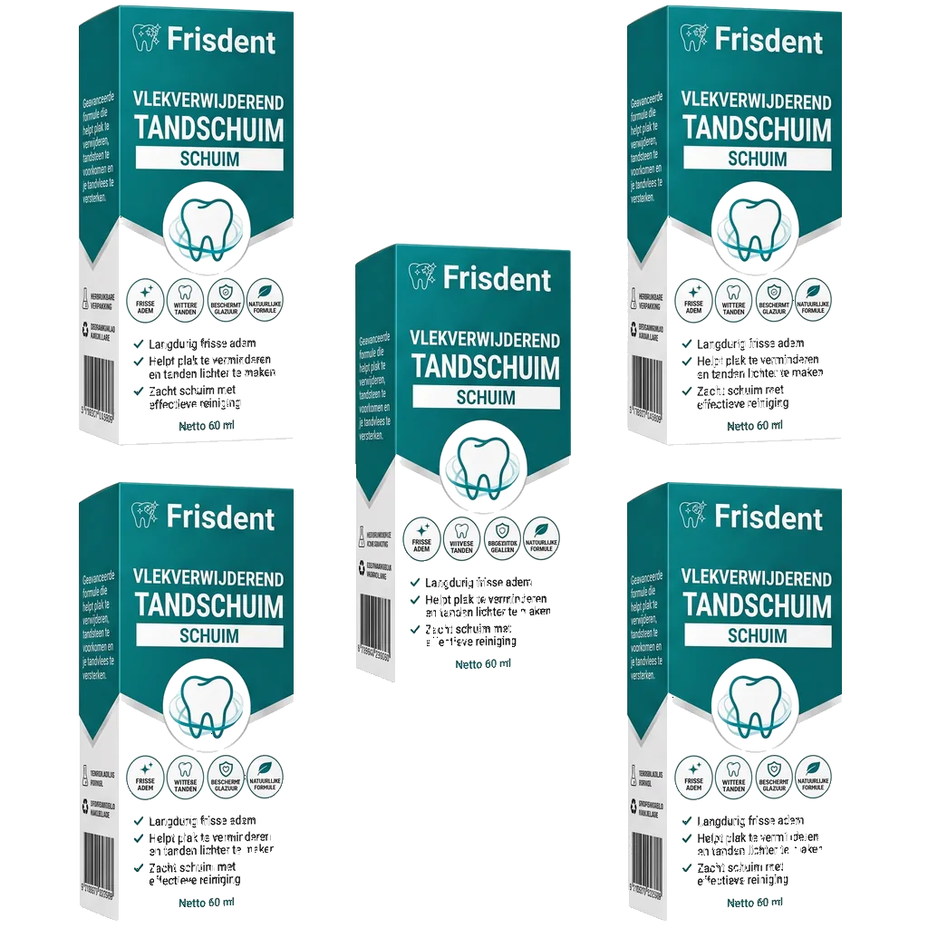 Frisdent Vlekverwijderend Tandschuim - 5 flesjes